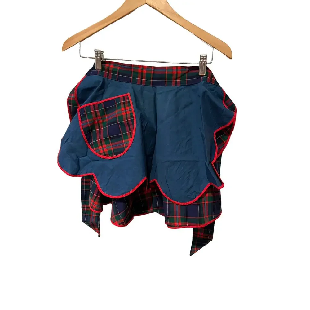 Vintage Tartan Plaid Holiday Half Apron